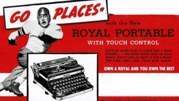 Royal Typewriter Football Blotter