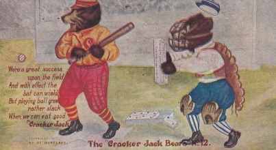 1907 Craker Jack Bears Baseball Postcard